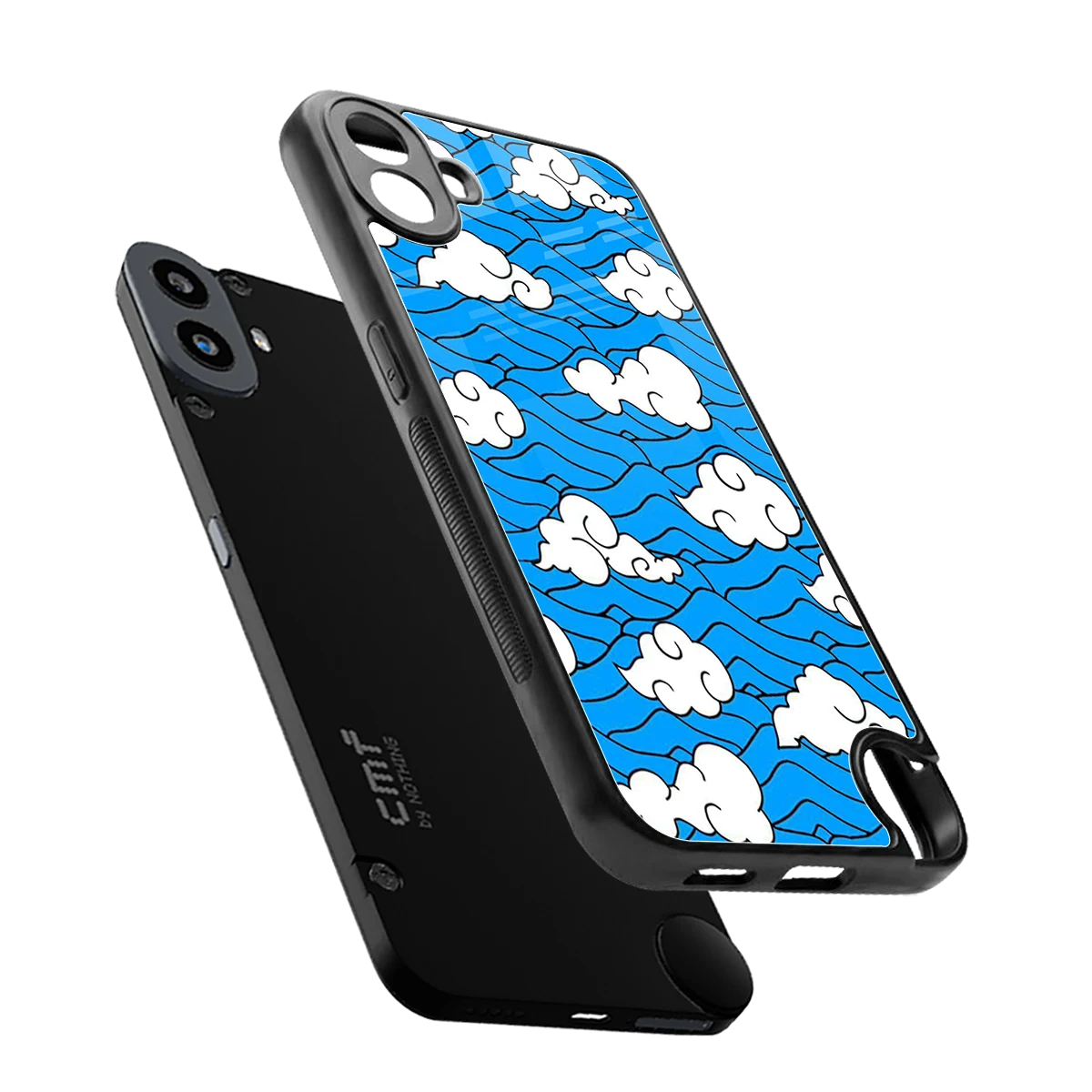 Azure Dreams sleek cmf nothing phone 1 cover with tempered glass back and TPU edges