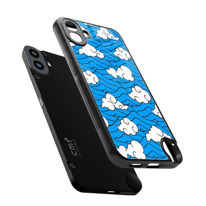 Azure Dreams sleek cmf nothing phone 1 cover with tempered glass back and TPU edges