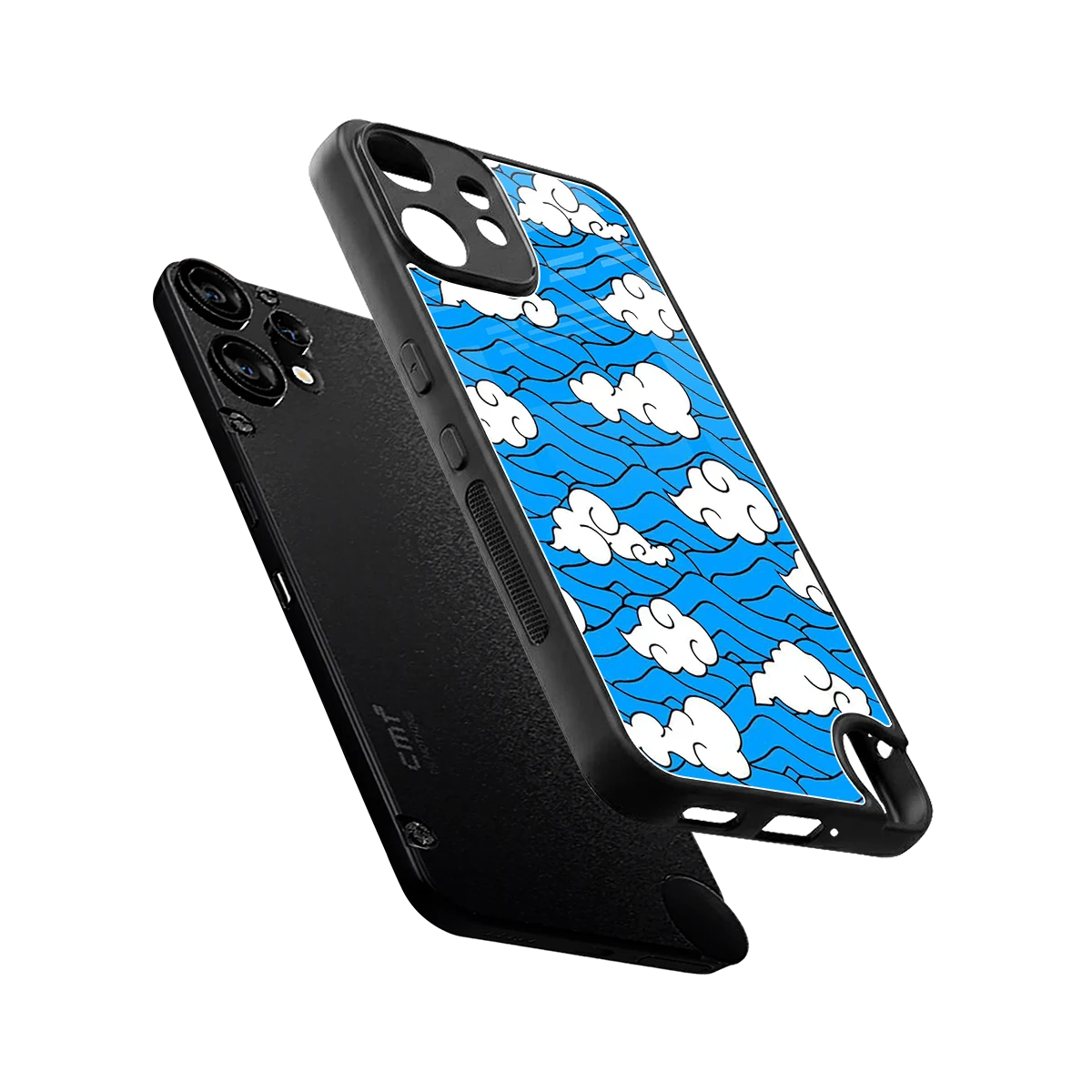 Azure Dreams sleek cmf nothing phone 2 pro cover with tempered glass back and TPU edges