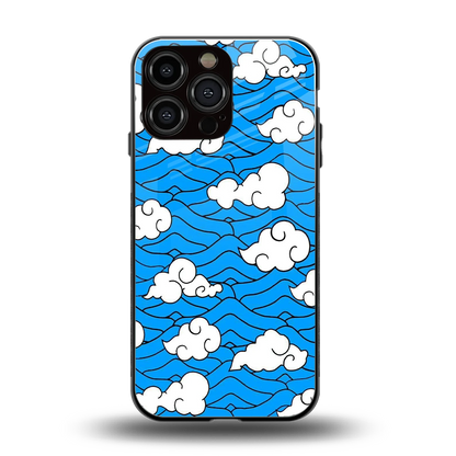 Azure Dreams back phone cover | glass case for iphone 15 pro max