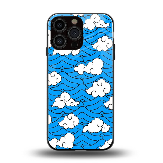 Azure Dreams back phone cover | glass case for iphone 15 pro max