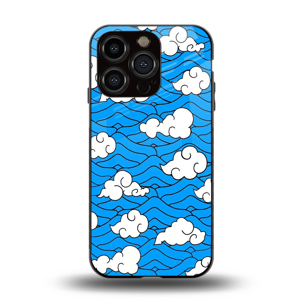 Azure Dreams back phone cover | glass case for iphone 15 pro
