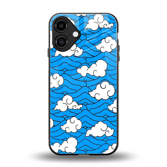 Azure Dreams back phone cover | glass case for iphone 16 plus
