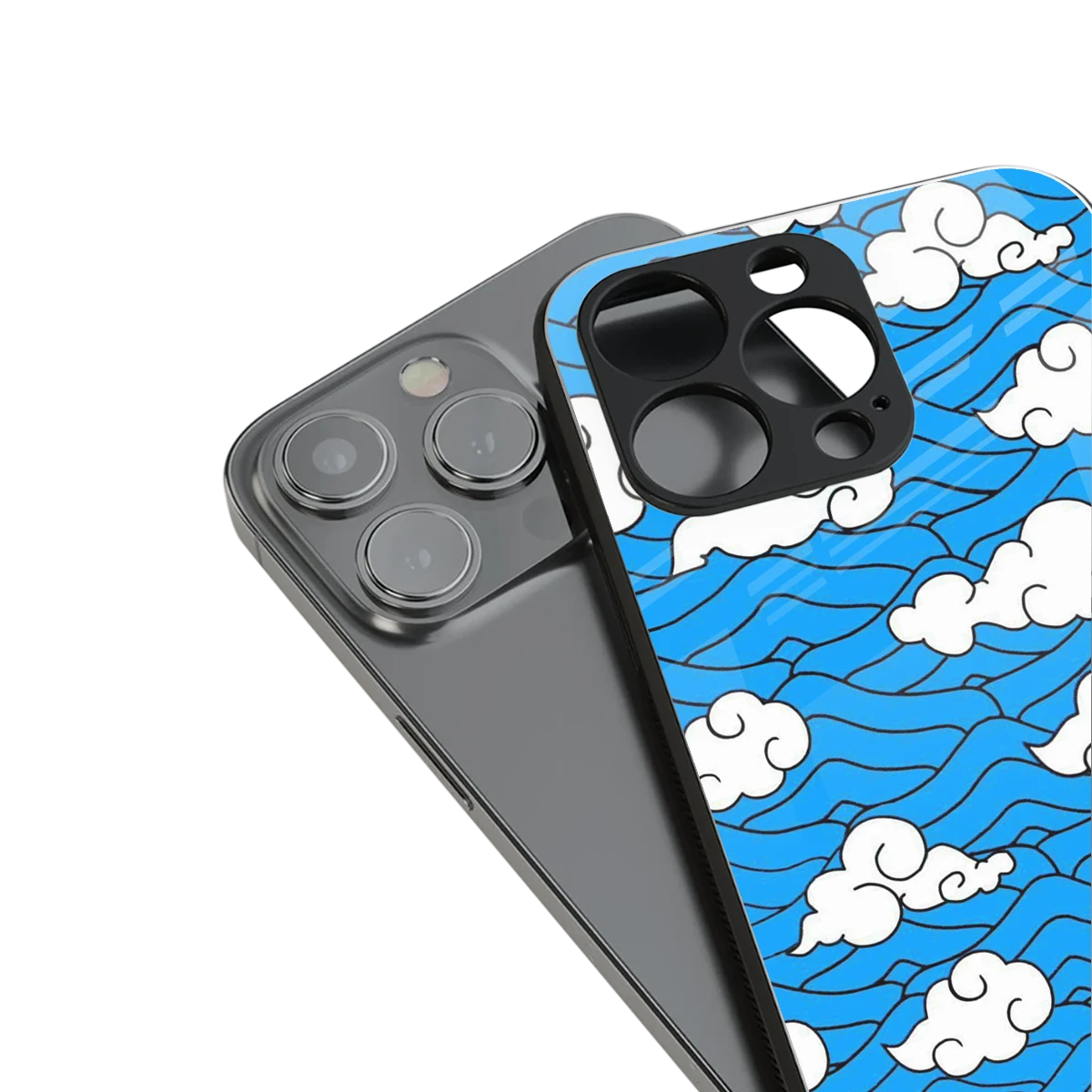 Azure Dreams stylish phone case for iphone 15 pro max | glossy glass and slim fit