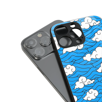 Azure Dreams stylish phone case for iphone 15 pro | glossy glass and slim fit