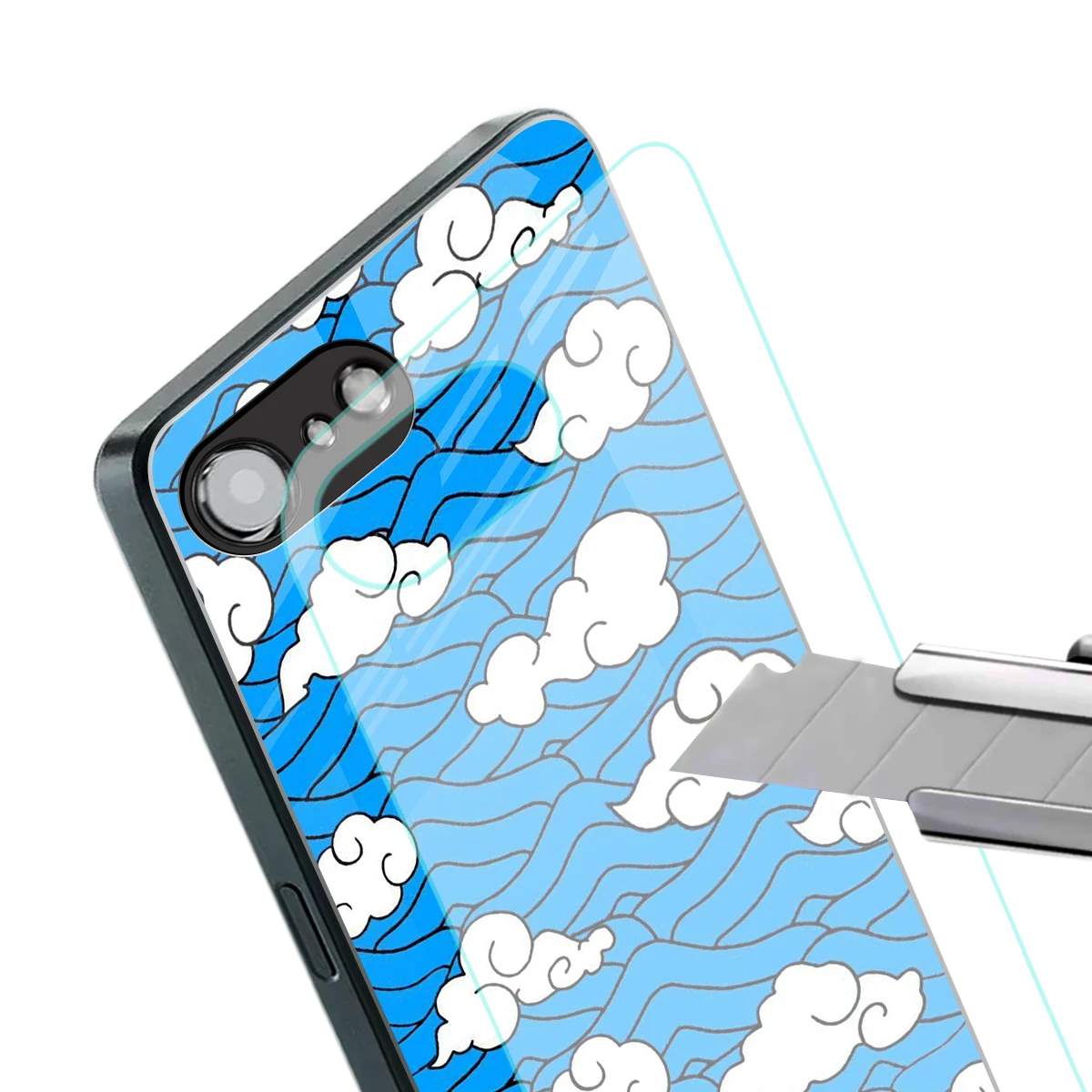 Azure Dreams stylish phone case for iphone 16e | glossy glass and slim fit