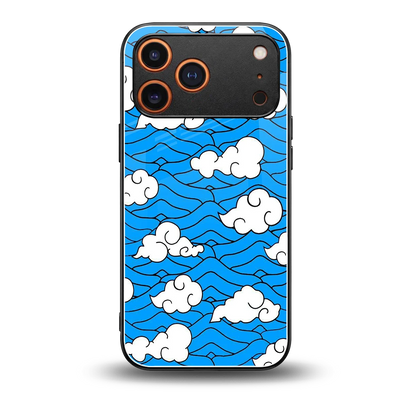Azure Dreams back phone cover | glass case for iphone 17 pro
