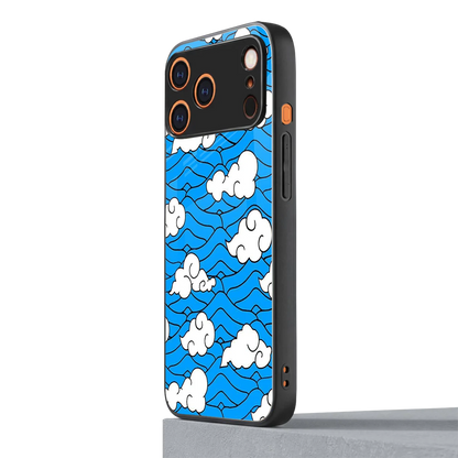 Azure Dreams iphone 17 pro mobile cover | shockproof glass phone case