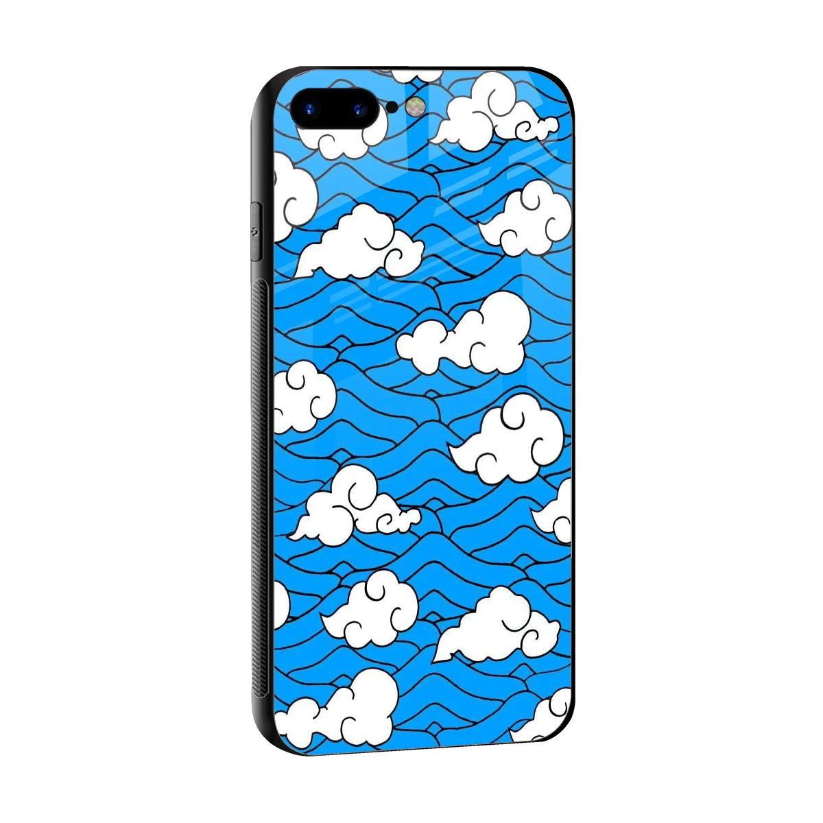 Azure Dreams sleek iphone 8 plus cover with tempered glass back and TPU edges