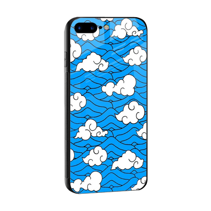 Azure Dreams sleek iphone 8 plus cover with tempered glass back and TPU edges
