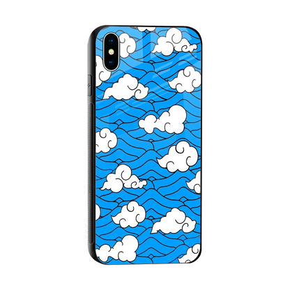 Azure Dreams sleek iphone xs max cover with tempered glass back and TPU edges