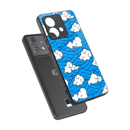 Azure Dreams sleek motorola edge 40 neo 5g cover with tempered glass back and TPU edges