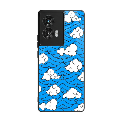 Azure Dreams back phone cover | glass case for motorola edge 50 fusion