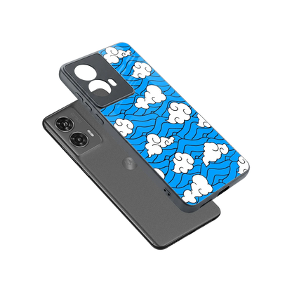 Azure Dreams sleek motorola edge 50 fusion cover with tempered glass back and TPU edges