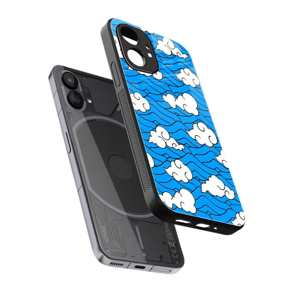 Azure Dreams sleek nothing phone 1 cover with tempered glass back and TPU edges
