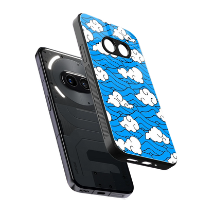 Azure Dreams sleek nothing phone 2a cover with tempered glass back and TPU edges