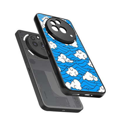 Azure Dreams sleek nothing phone 3a pro cover with tempered glass back and TPU edges