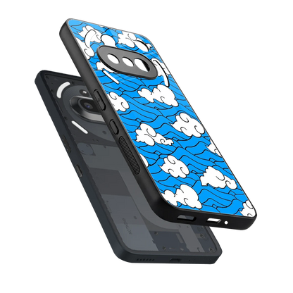 Azure Dreams sleek nothing phone 3a cover with tempered glass back and TPU edges
