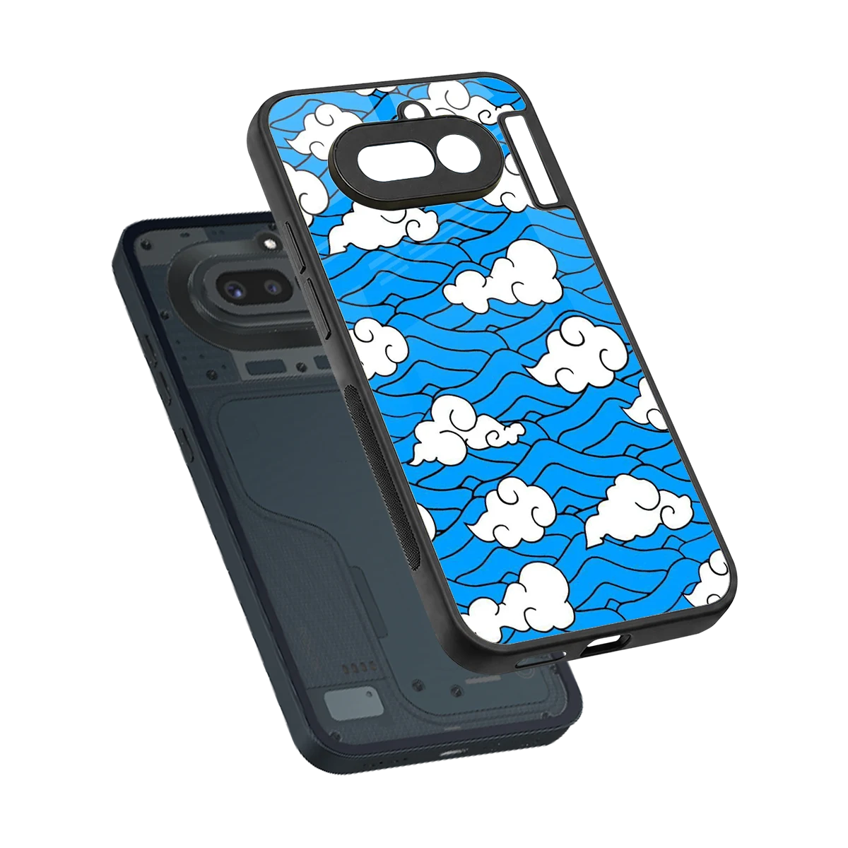 Azure Dreams sleek nothing phone 4a cover with tempered glass back and TPU edges