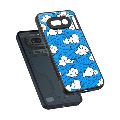Azure Dreams sleek nothing phone 4a cover with tempered glass back and TPU edges
