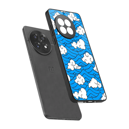 Azure Dreams sleek oneplus 13r cover with tempered glass back and TPU edges