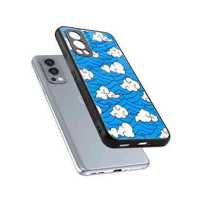 Azure Dreams sleek oneplus nord 2 cover with tempered glass back and TPU edges