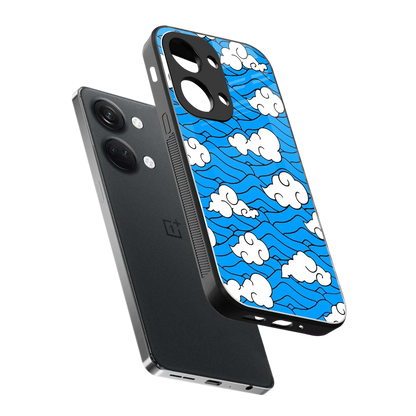 Azure Dreams sleek oneplus nord 3 cover with tempered glass back and TPU edges