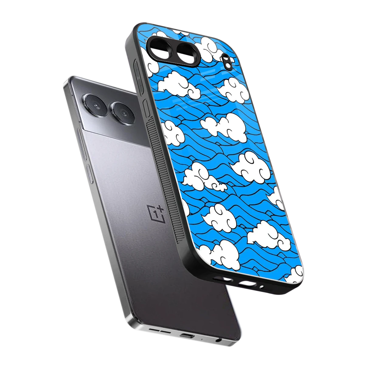 Azure Dreams sleek oneplus nord 4 cover with tempered glass back and TPU edges
