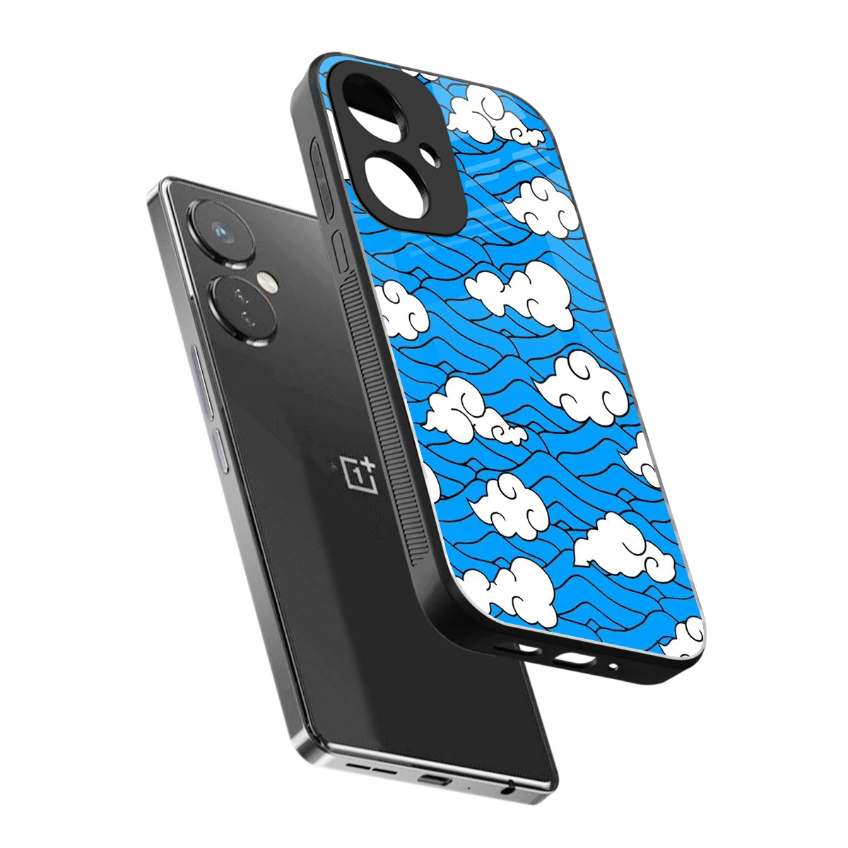 Azure Dreams sleek oneplus nord ce 3 cover with tempered glass back and TPU edges