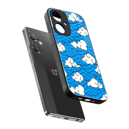 Azure Dreams sleek oneplus nord ce 3 cover with tempered glass back and TPU edges