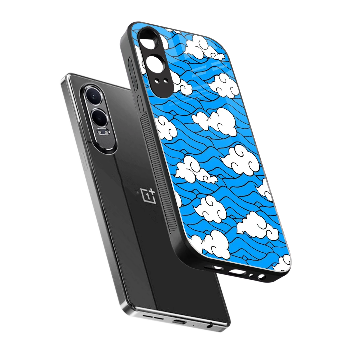 Azure Dreams sleek oneplus nord ce 4 lite cover with tempered glass back and TPU edges