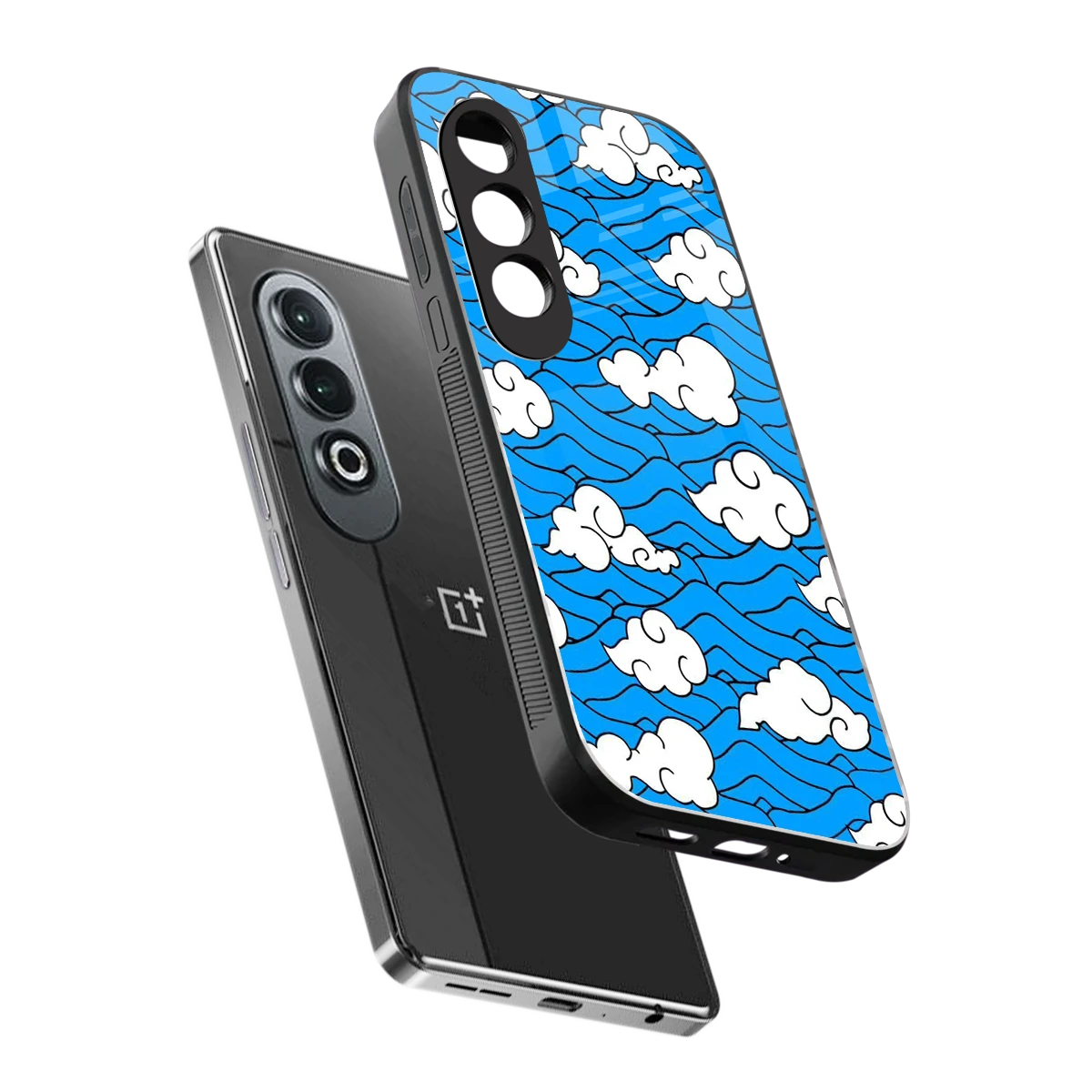 Azure Dreams sleek oneplus nord ce 4 cover with tempered glass back and TPU edges