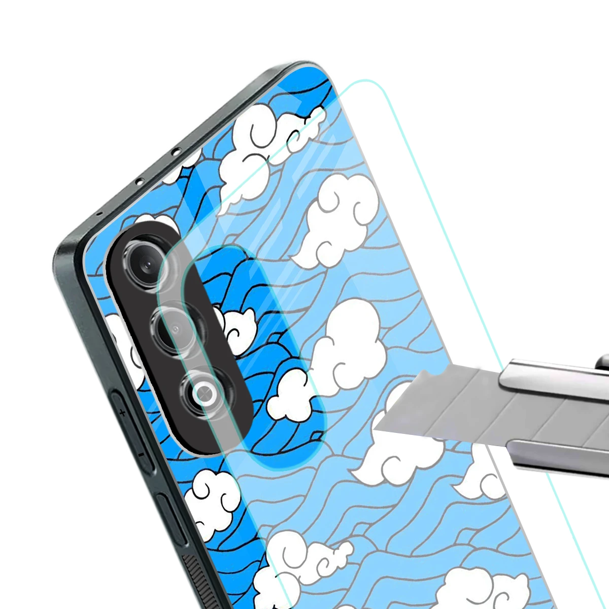 Azure Dreams stylish phone case for oneplus nord ce 4 | glossy glass and slim fit