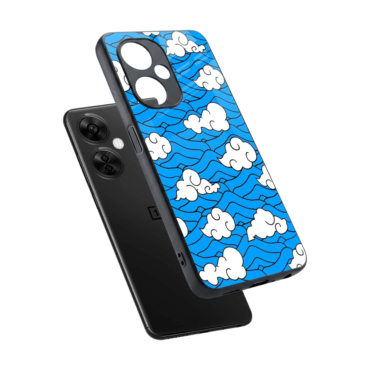 Azure Dreams sleek oneplus nord ce 3 lite cover with tempered glass back and TPU edges