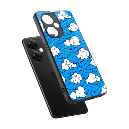 Azure Dreams sleek oneplus nord ce 3 lite cover with tempered glass back and TPU edges