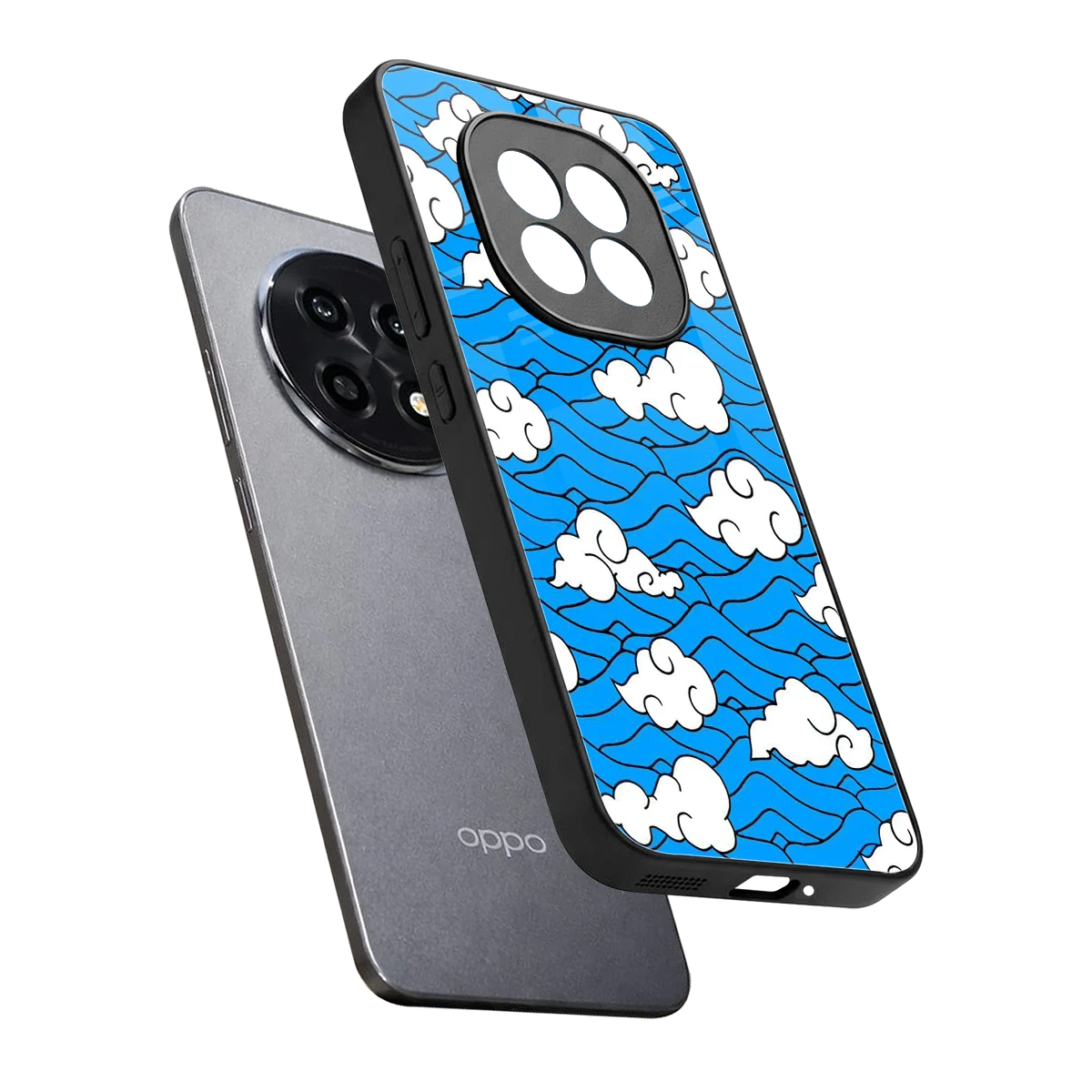Azure Dreams sleek oppo f29 pro 5g cover with tempered glass back and TPU edges