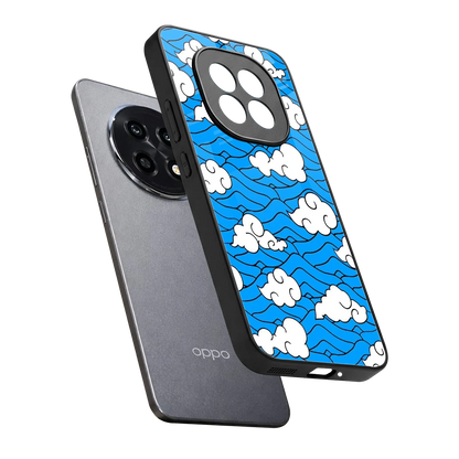 Azure Dreams sleek oppo f29 pro 5g cover with tempered glass back and TPU edges