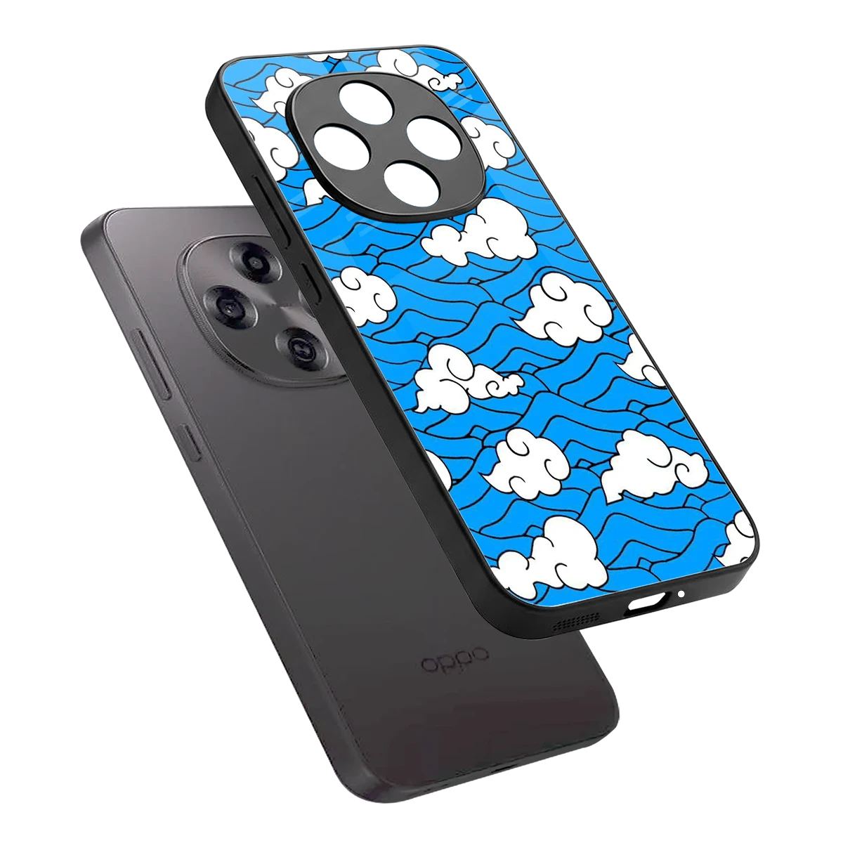 Azure Dreams sleek oppo f31 pro 5g cover with tempered glass back and TPU edges