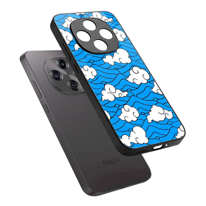 Azure Dreams sleek oppo f31 pro 5g cover with tempered glass back and TPU edges