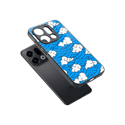 Azure Dreams sleek oppo find x9 cover with tempered glass back and TPU edges