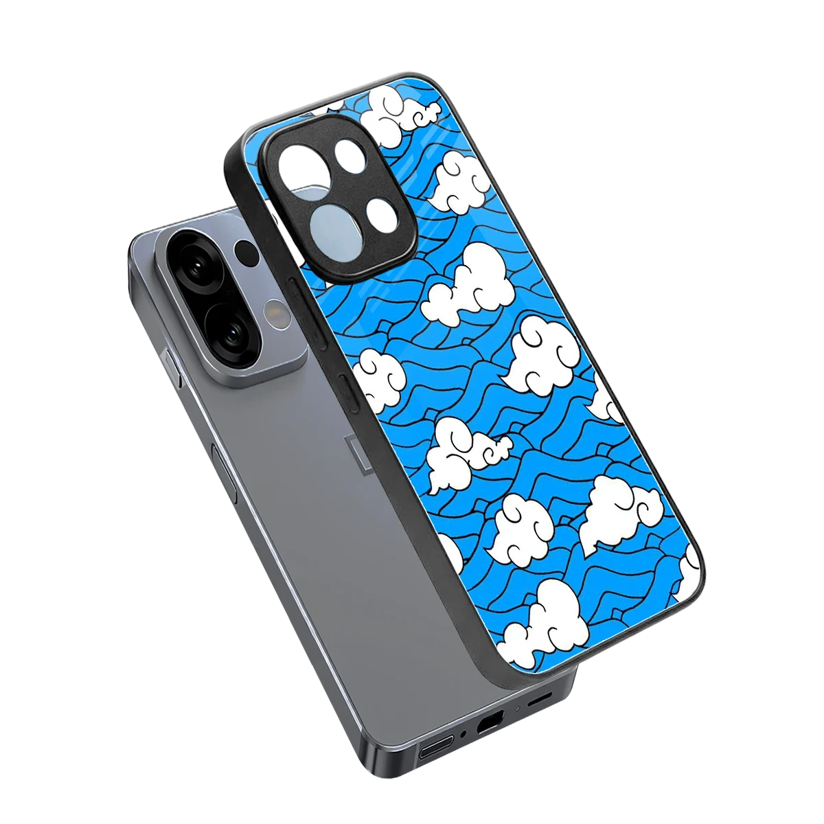 Azure Dreams sleek oppo k13 5g cover with tempered glass back and TPU edges