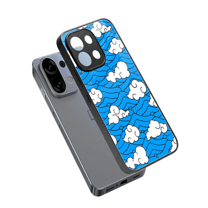 Azure Dreams sleek oppo k13 5g cover with tempered glass back and TPU edges