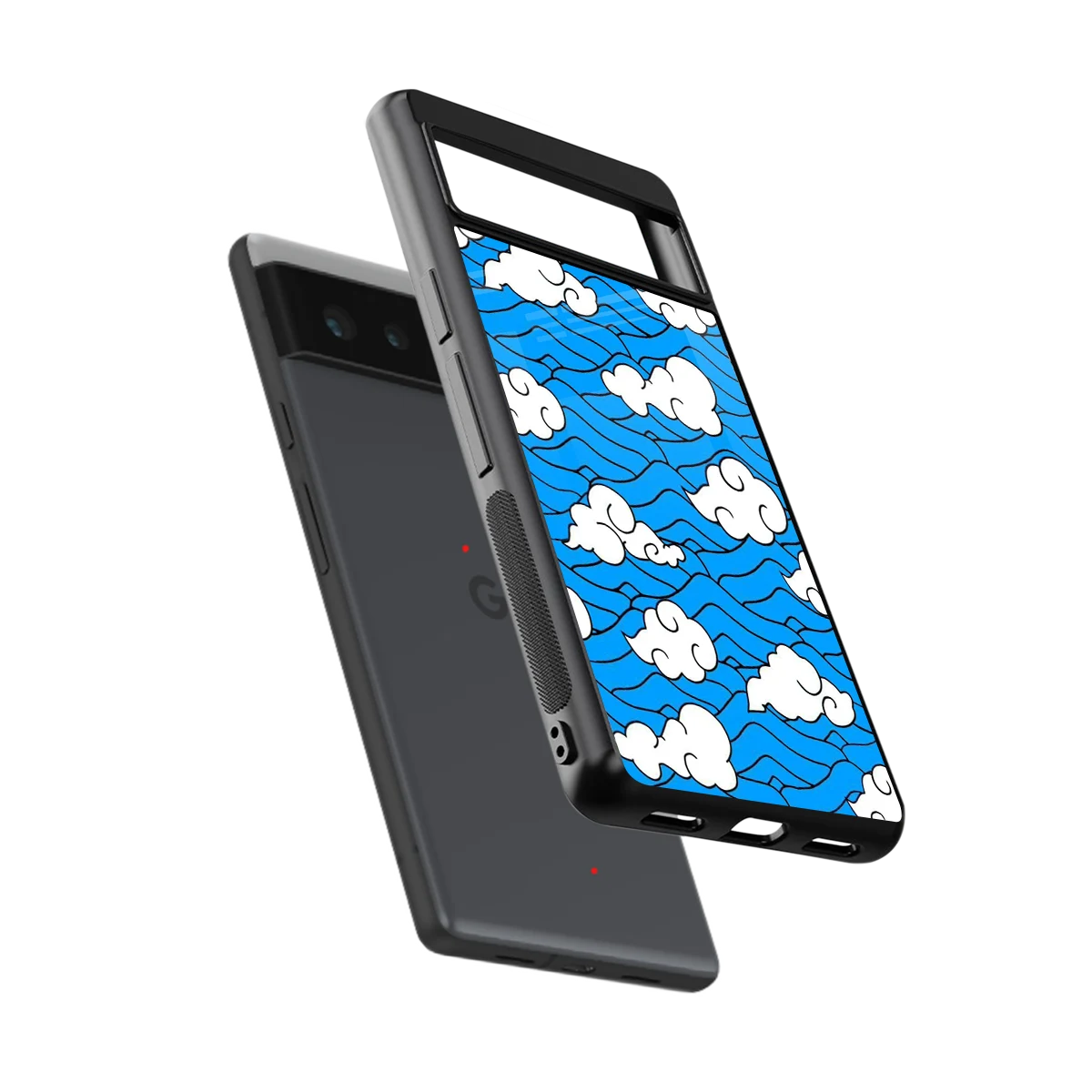 Azure Dreams sleek google pixel 6 cover with tempered glass back and TPU edges