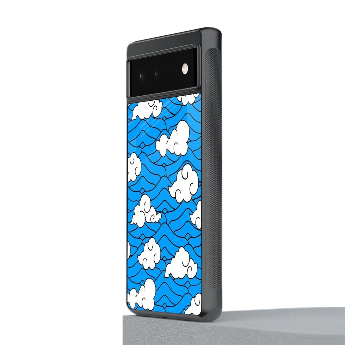 Azure Dreams stylish phone case for google pixel 6a | glossy glass and slim fit