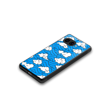Azure Dreams stylish phone case for google pixel 10a | glossy glass and slim fit