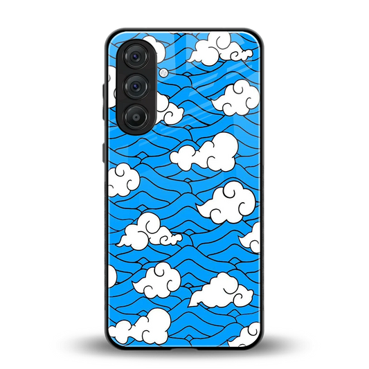 Azure Dreams back phone cover | glass case for samsung galaxy m36 5g