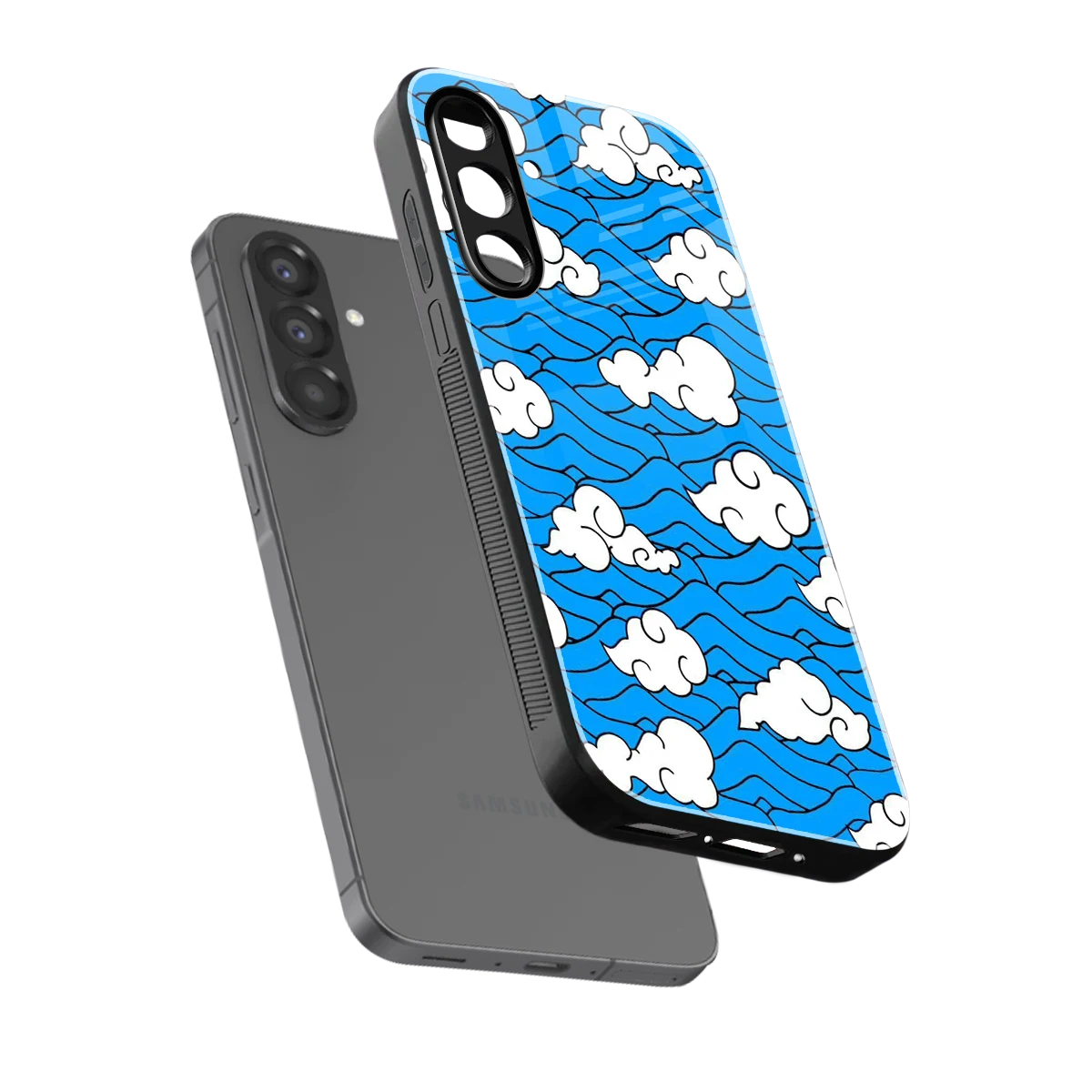 Azure Dreams sleek samsung galaxy a37 5g cover with tempered glass back and TPU edges