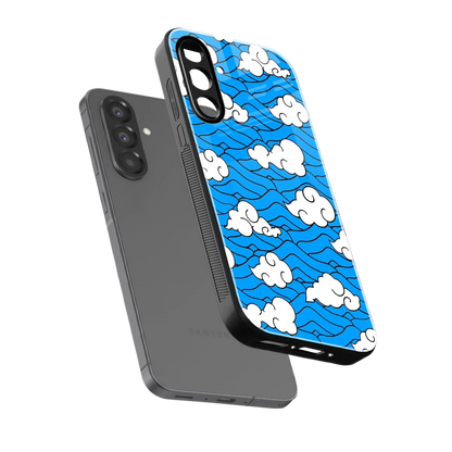 Azure Dreams sleek samsung galaxy a37 5g cover with tempered glass back and TPU edges