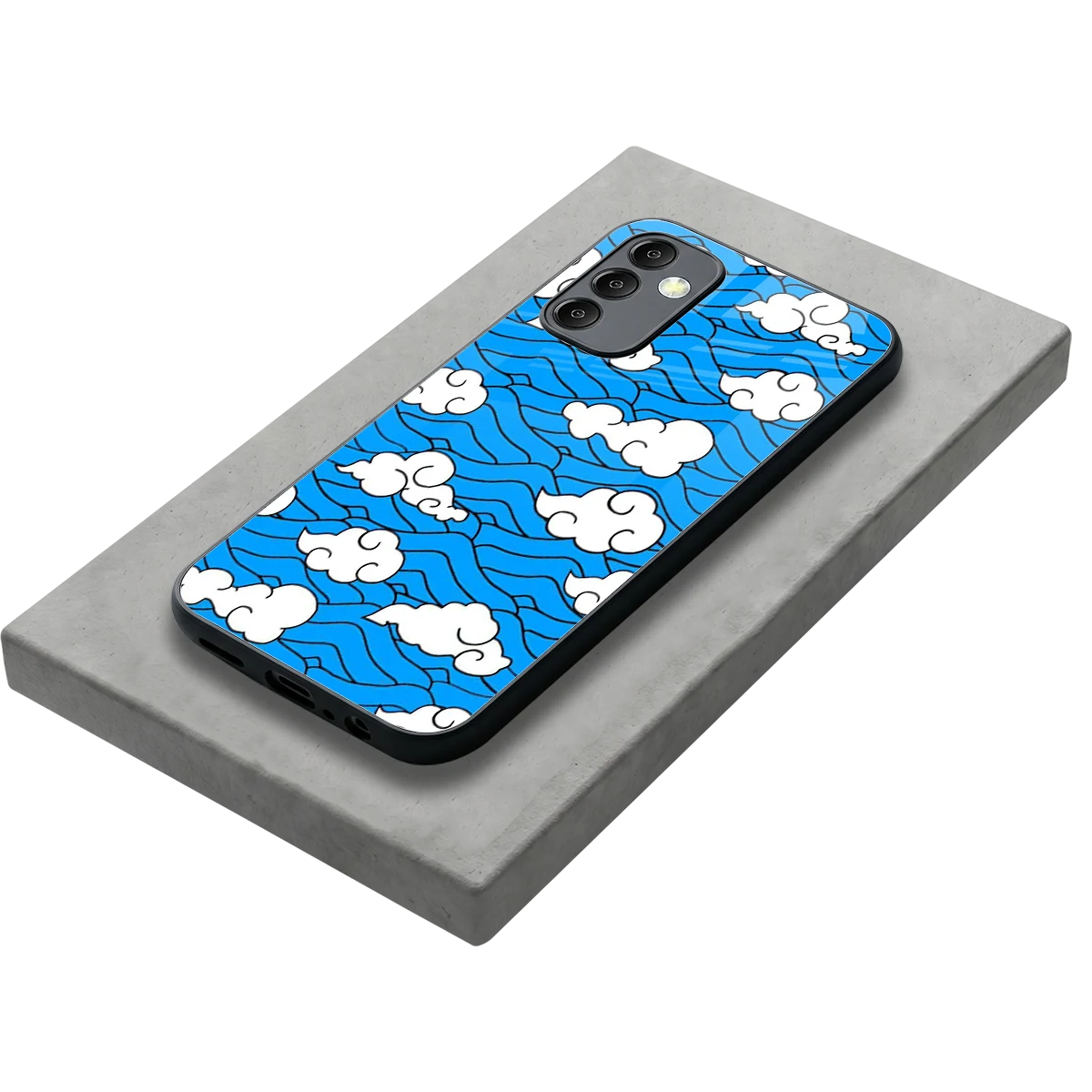 Azure Dreams stylish phone case for samsung galaxy m14 5g | glossy glass and slim fit