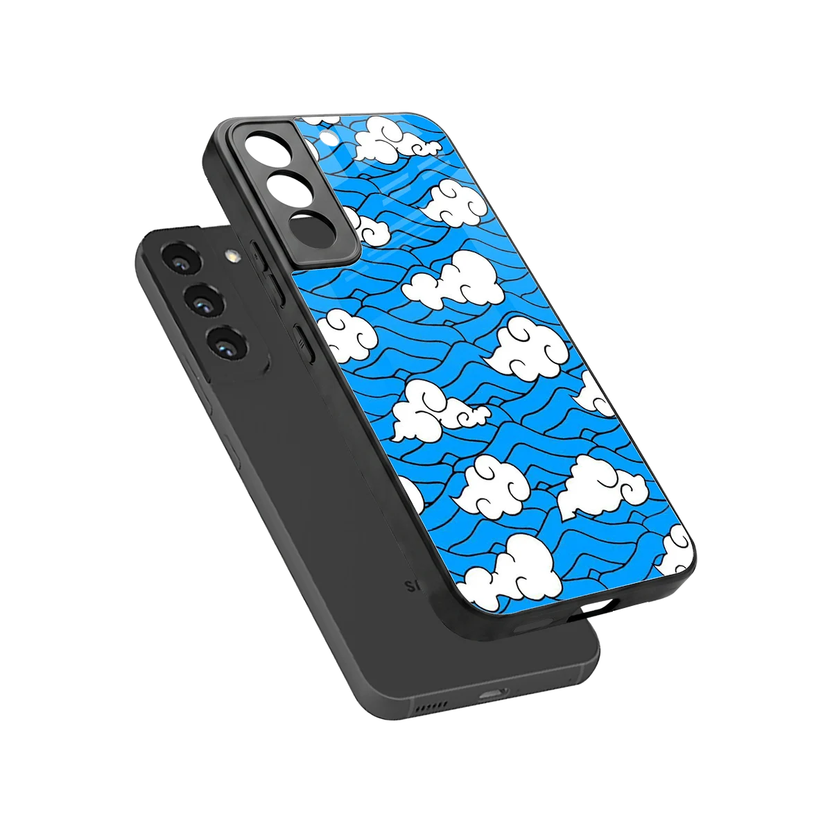 Azure Dreams sleek samsung galaxy s22 cover with tempered glass back and TPU edges